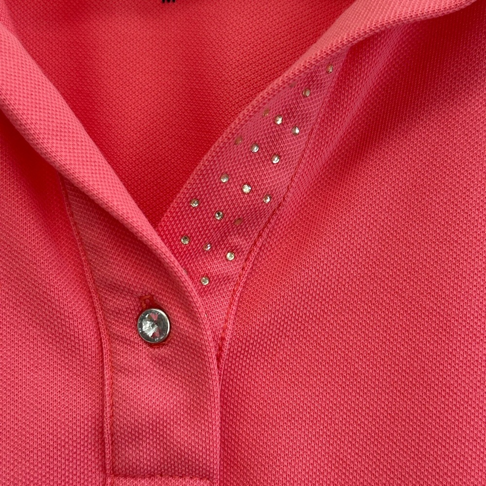 Izod Pink Collared Polo Top Women’s M Stud Detail